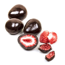 Load image into Gallery viewer, Chocolate Coated Freeze Dried Strawberries - Dark 150g
