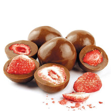 Load image into Gallery viewer, Chocolate Coated Freeze Dried Strawberries - Dark 150g
