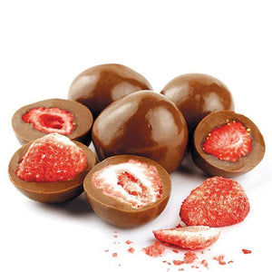Chocolate Coated Freeze Dried Strawberries - White 150g