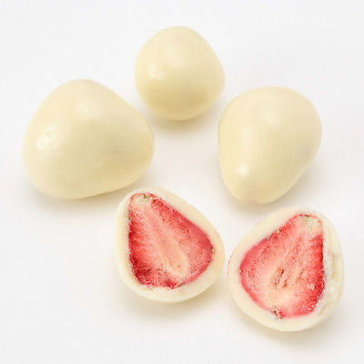 Chocolate Coated Freeze Dried Strawberries - White 150g
